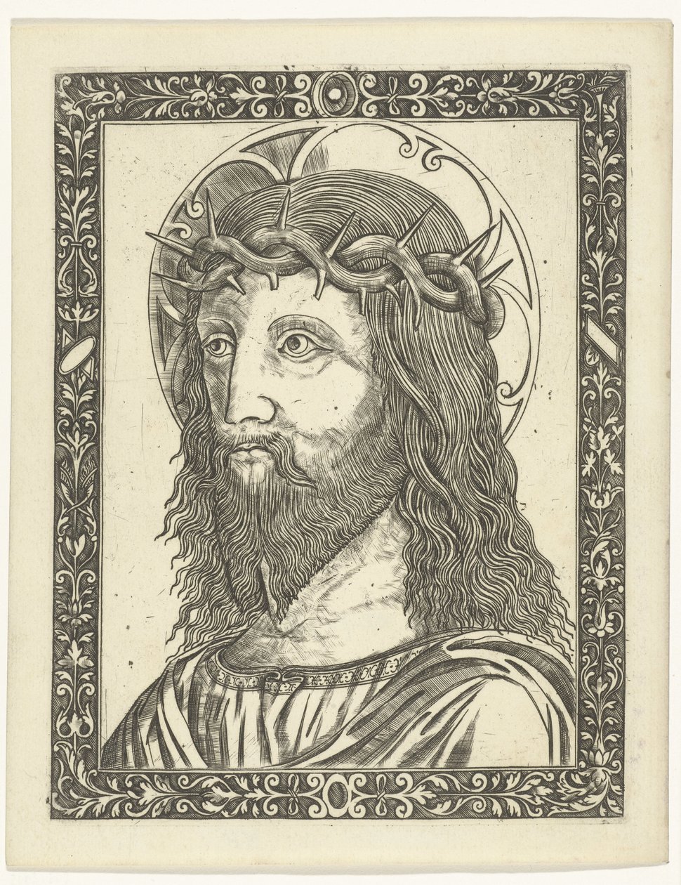 Krisztus feje töviskoronával a keretben alkotó: Giampietrino Birago (attributed to)