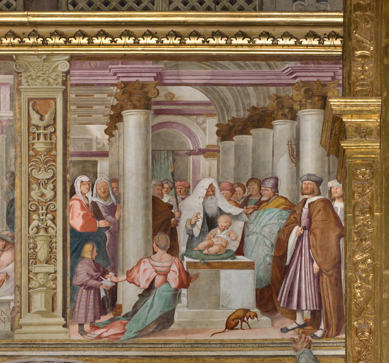 Középhajó, ötödik északi szakasz, bemutató a templomban, Gian Francesco Bembo alkotó: Gian Francesco Bembo