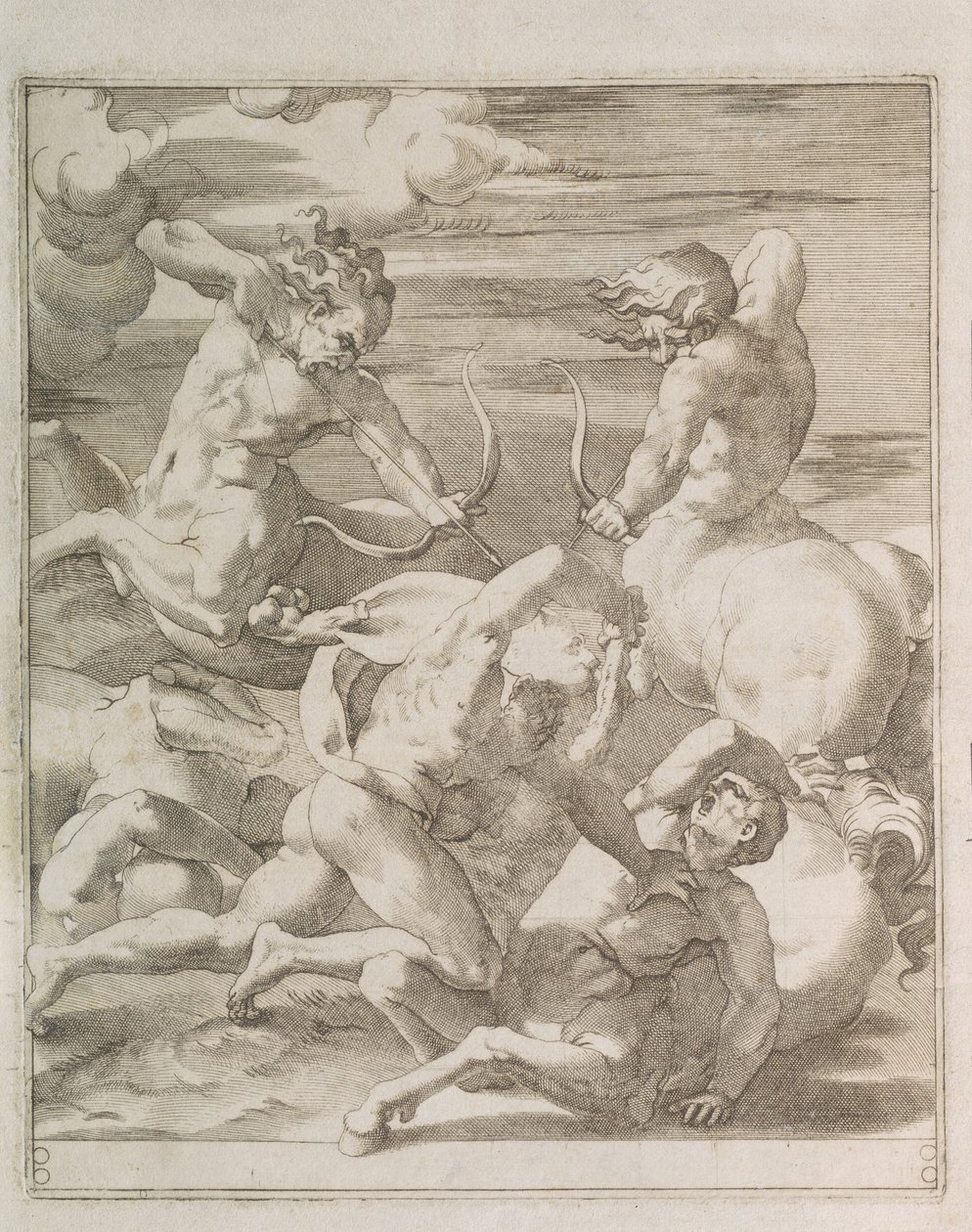 Csata Herkules és Kentaurok között, 1527 alkotó: Gian Jacopo Caraglio
