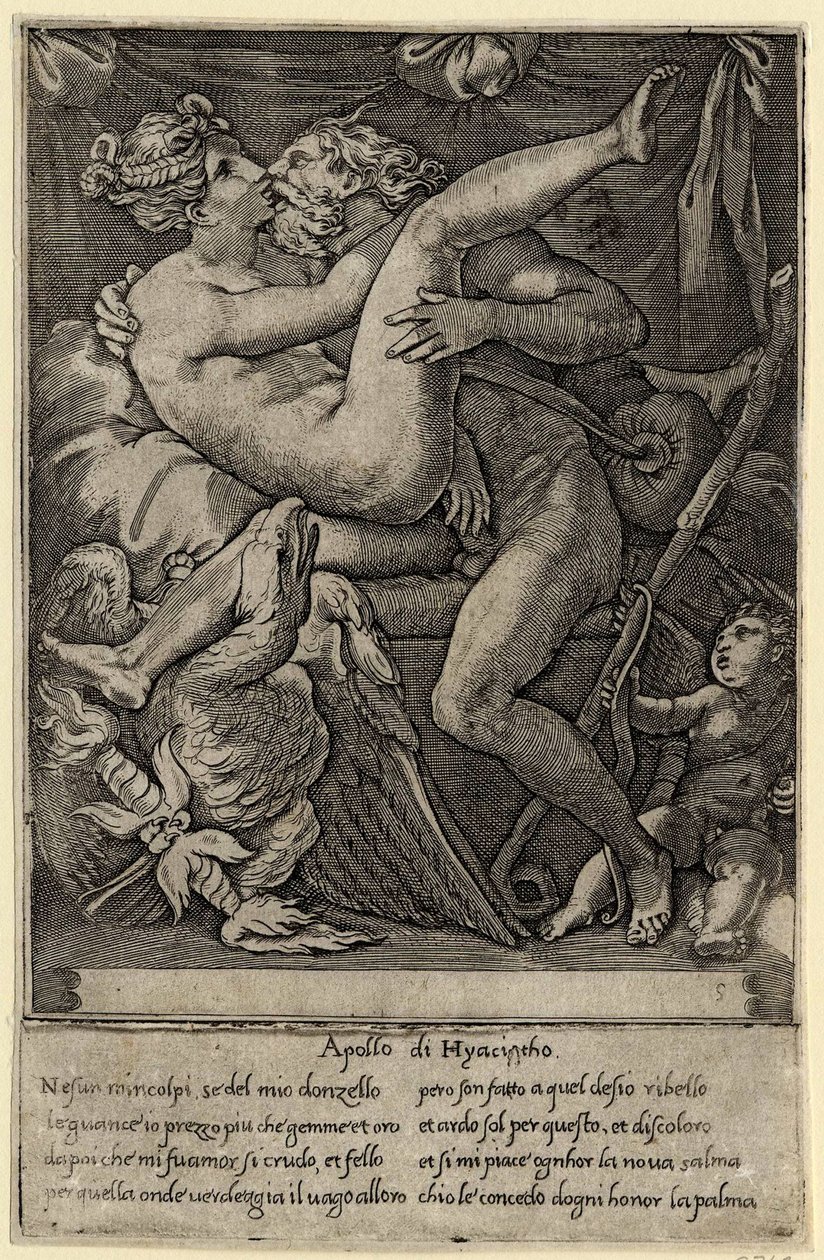 Jupiter és Mnemosyne Perino del Vaga után, 1527 alkotó: Gian Jacopo Caraglio