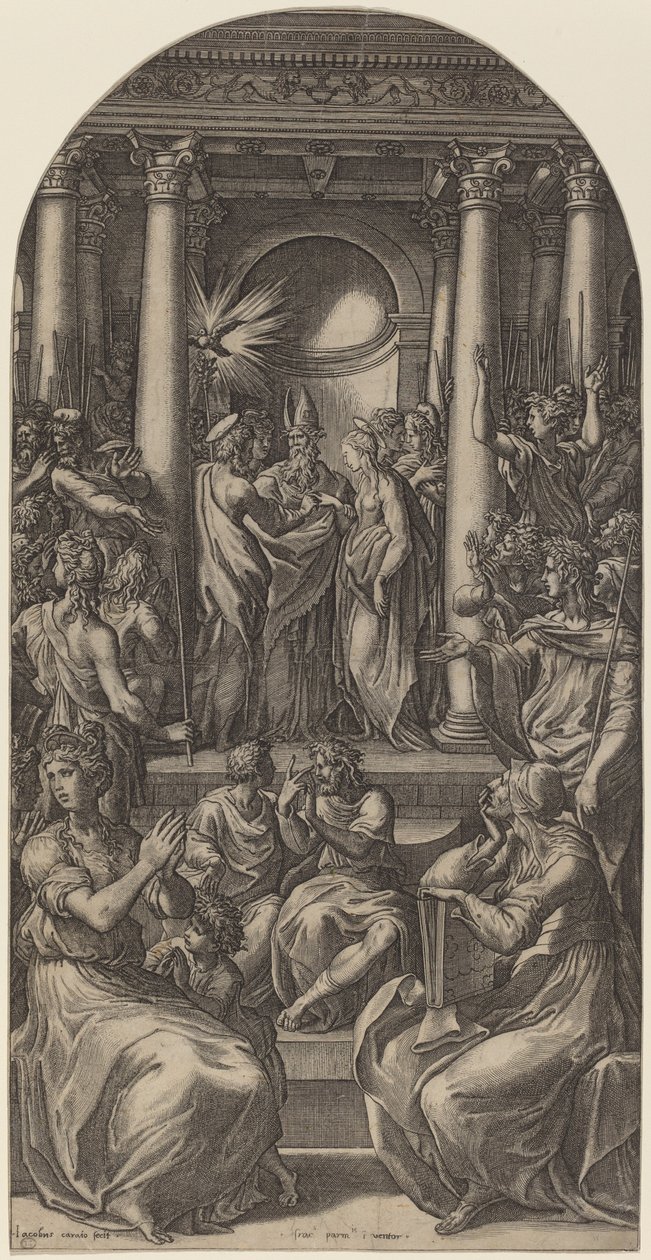 A Szűzanya házassága alkotó: Gian Jacopo Caraglio after Parmigianino