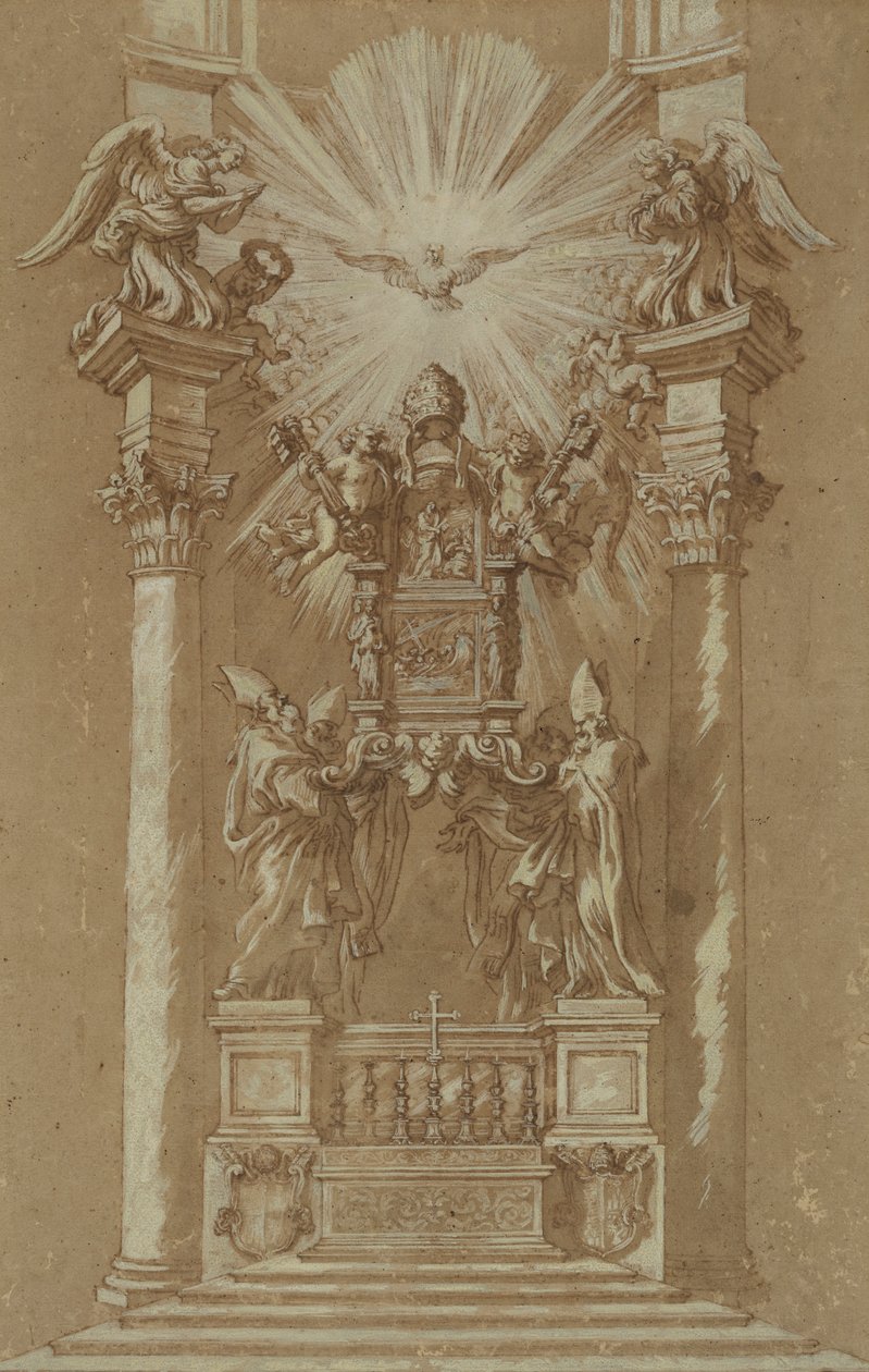 Tanulmány a Szent Péter „Cattedra” számára alkotó: Gian Lorenzo (studio of) Bernini