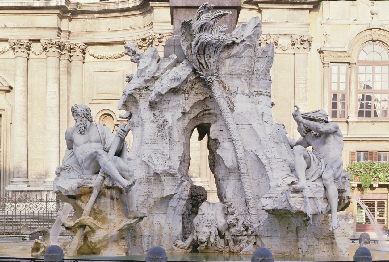 Fontana dei Quattro Fiumi (A Négy Folyó szökőkútja), 1651 alkotó: Gian Lorenzo Bernini