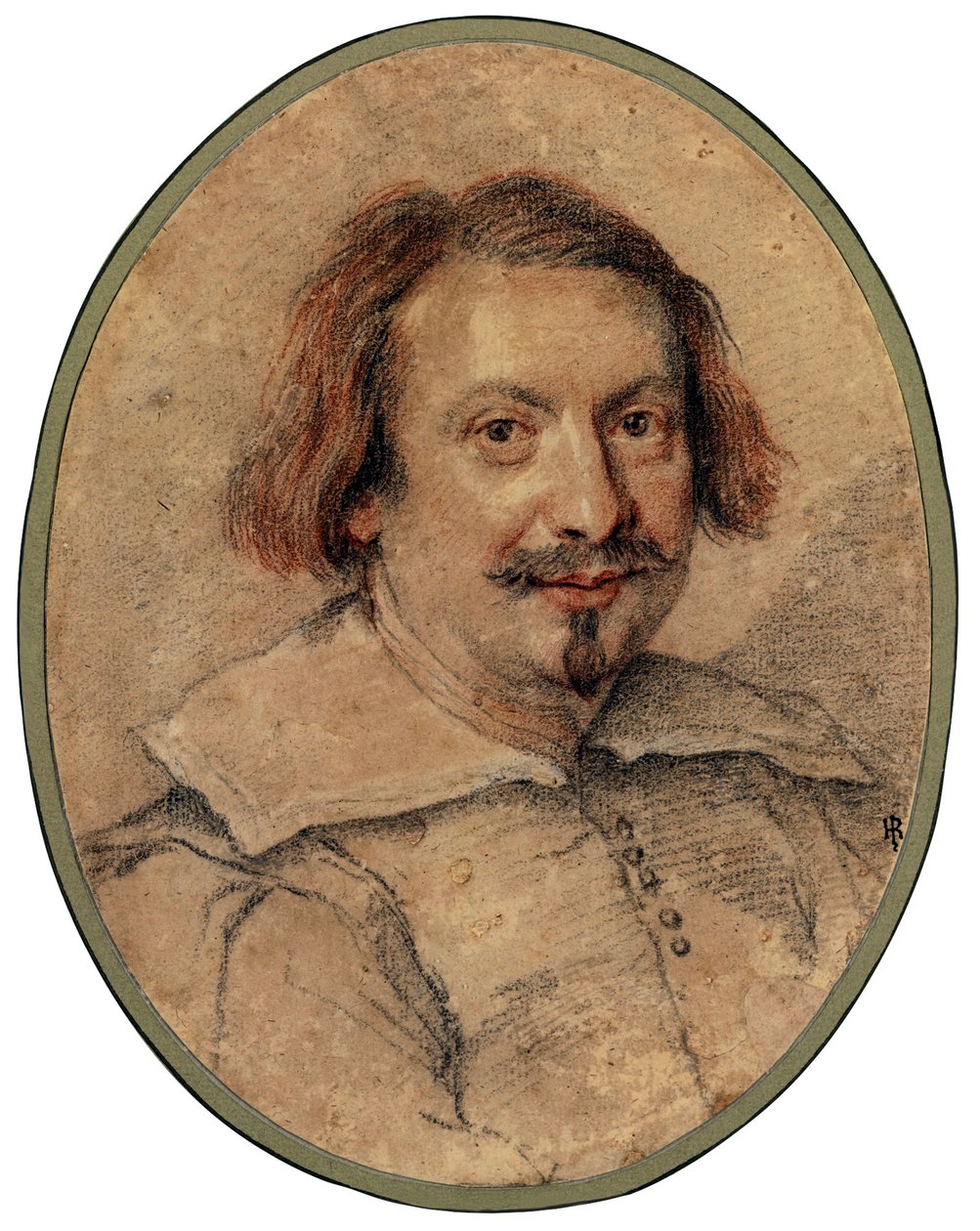 Ottaviano Castelli par Bernini portréja, Gianlorenzo (1598-1680), - Fekete kréta és szangvinikus papíron, 24,5x19 - Magángyűjtemény alkotó: Gian Lorenzo Bernini
