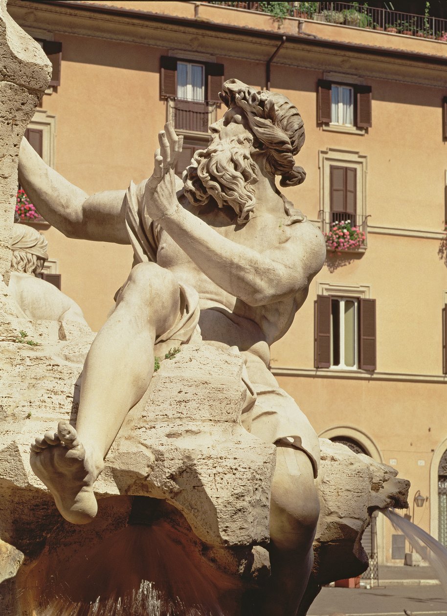 A Négy Folyó kútja, a Dunát ábrázoló ábra részlete, 1648-51 96887 kőrészlet alkotó: Gian Lorenzo Bernini
