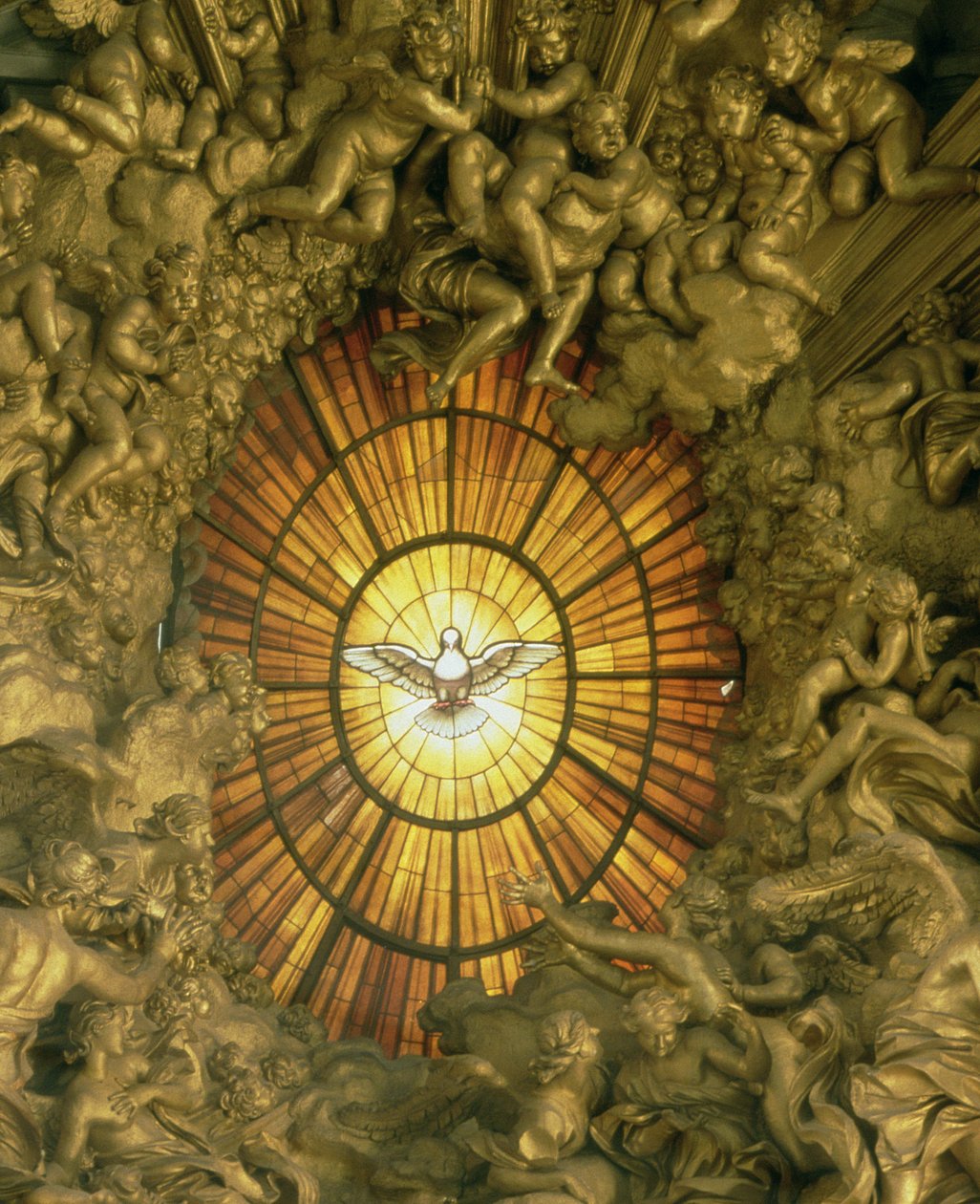 Szent Péter széke, mögötte lévő ólomüveg ablak részlete, 1665 részlet 158488 alkotó: Gian Lorenzo Bernini