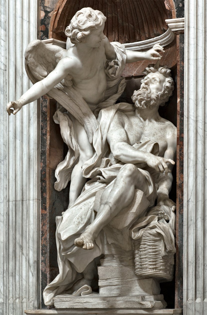 Habakuk próféta (Habakuk, Habakuk, Habakuk, Abakuk, Havakuk) és az angyal (Habakuk próféta és az angyal) Gian Lorenzo Bernini (1598-1680) márványszobra 1656-1661 Róma, Basilica di Santa Maria del Popoi alkotó: Gian Lorenzo Bernini