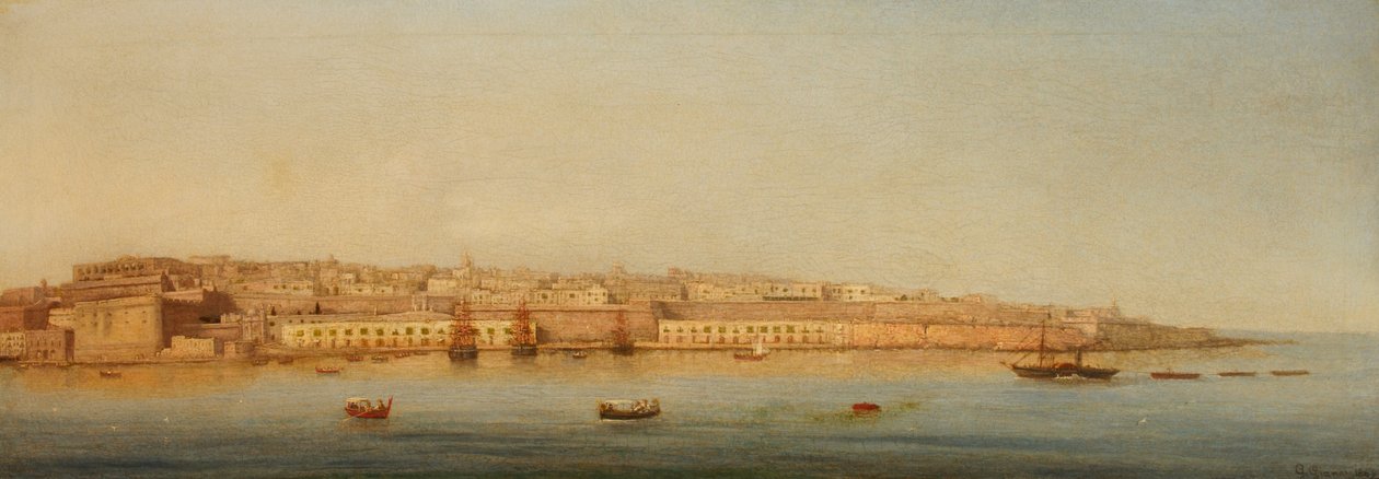 Grand Harbour, Valletta, 1869 alkotó: Giancinto Gianni
