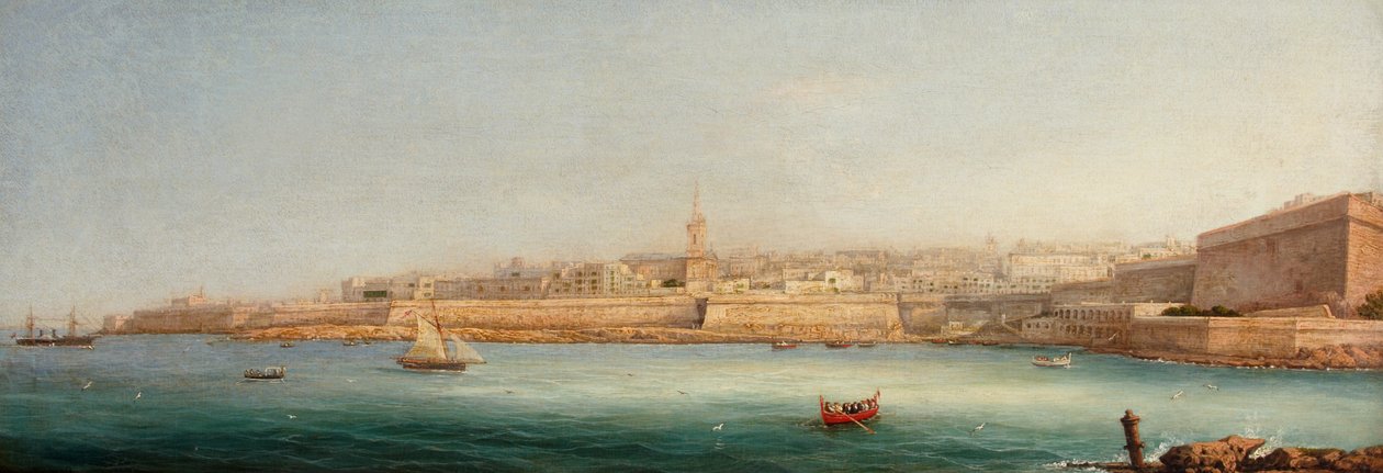 Vallettai kilátás a Manoel-szigetről, 1869 alkotó: Giancinto Gianni