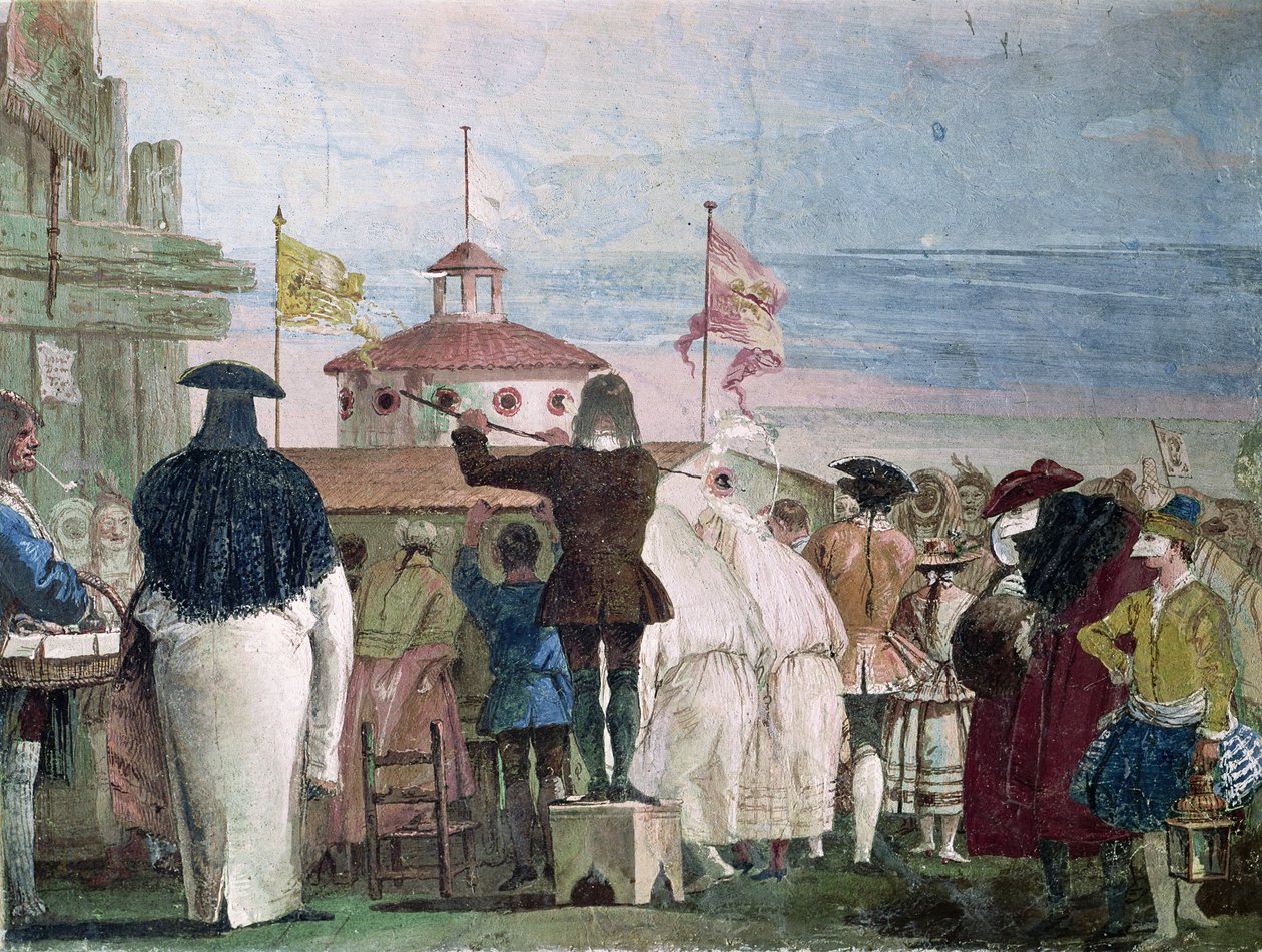 Az új világ, a „Foresteria”-ból (Vendégház), 1757 alkotó: Giovanni Domenico Tiepolo