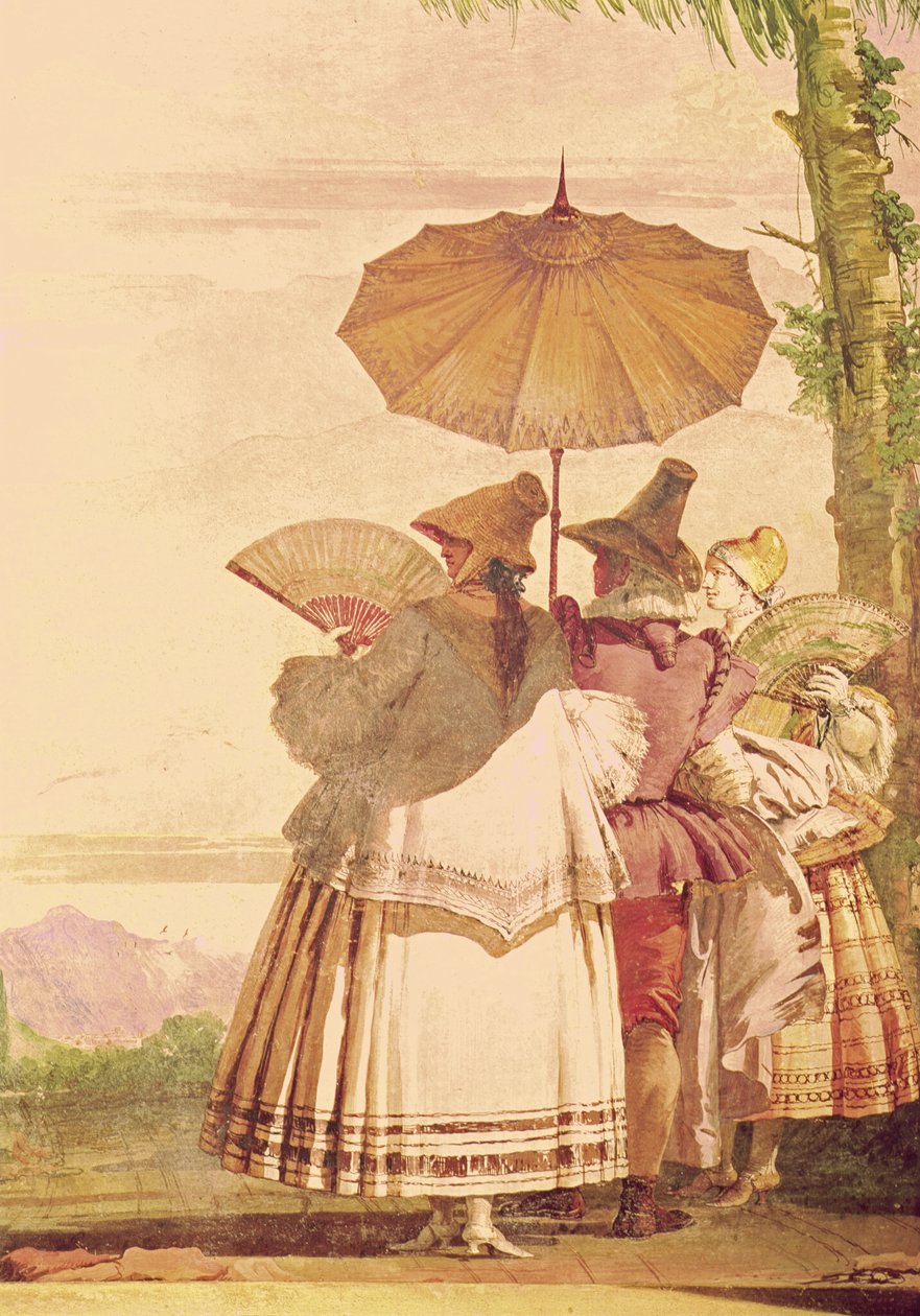 A nyári sétány, 1757 körül alkotó: Giovanni Domenico Tiepolo