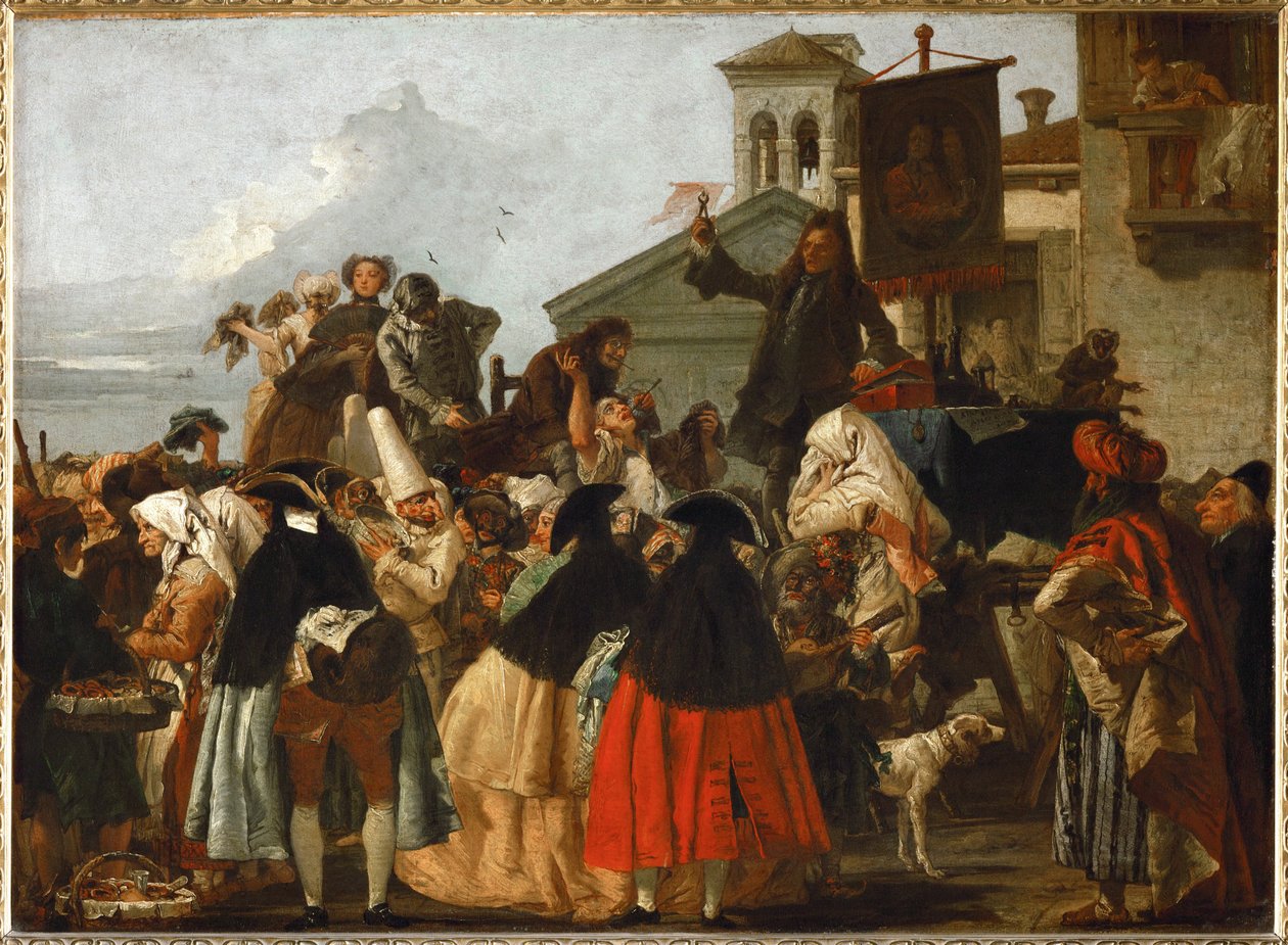 Le charlatan - a fogorvos 1754-55 körül ... alkotó: Giandomenico (1727-1804) Tiepolo