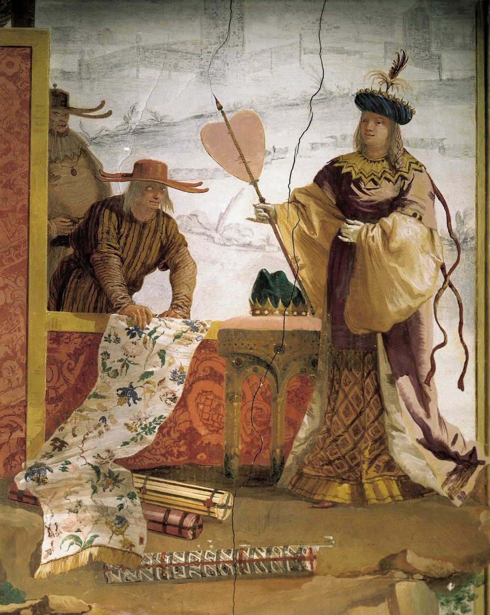 A kínai textilkereskedő, Giandomenico Tiepolo (1727-1804), freskó, kínai szoba a Foresteriában (vendégház), Villa Valmarana 