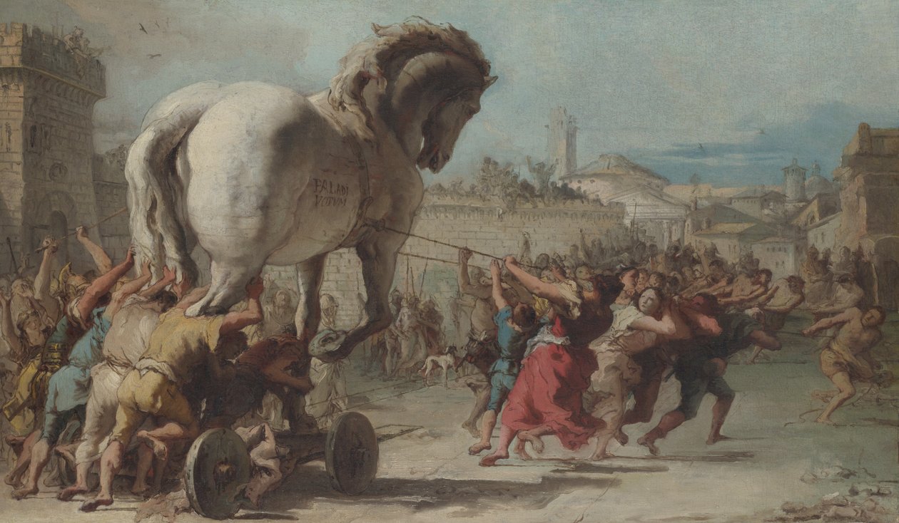 A trójai faló körmenete Trójában, 1760 körül (olaj, vászon) alkotó: Giandomenico (1727 1804) Tiepolo