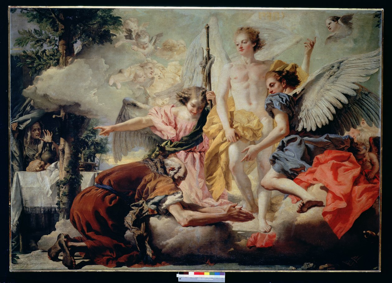 Ábrahám és a három angyal alkotó: Giovanni Domenico Tiepolo