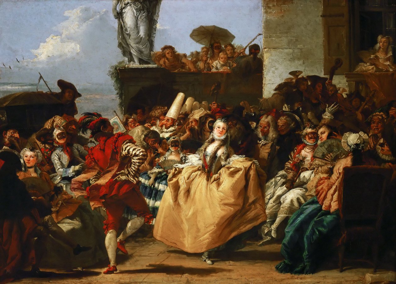 Karneváli jelenet A menüett alkotó: Giovanni Domenico Tiepolo
