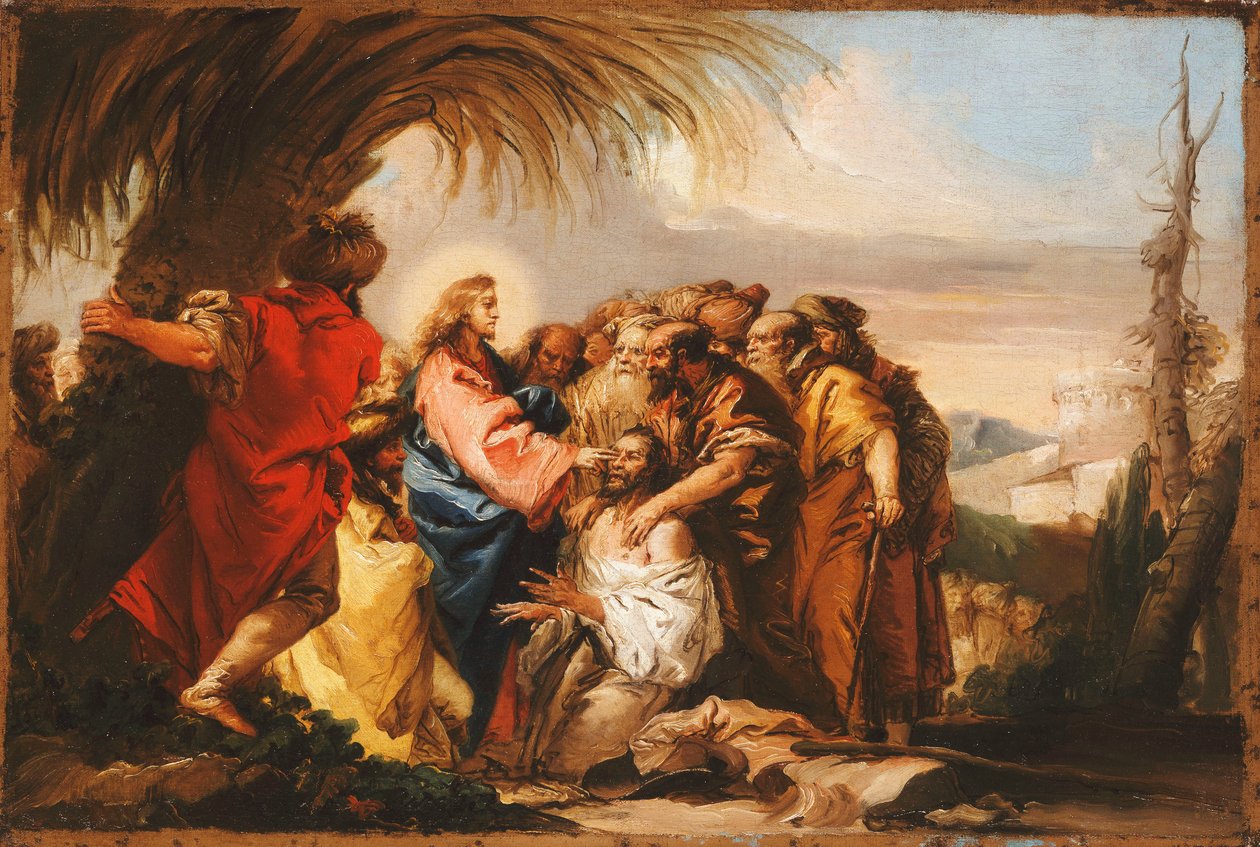 Krisztus meggyógyítja a vak embert, 1751 körül alkotó: Giovanni Domenico Tiepolo