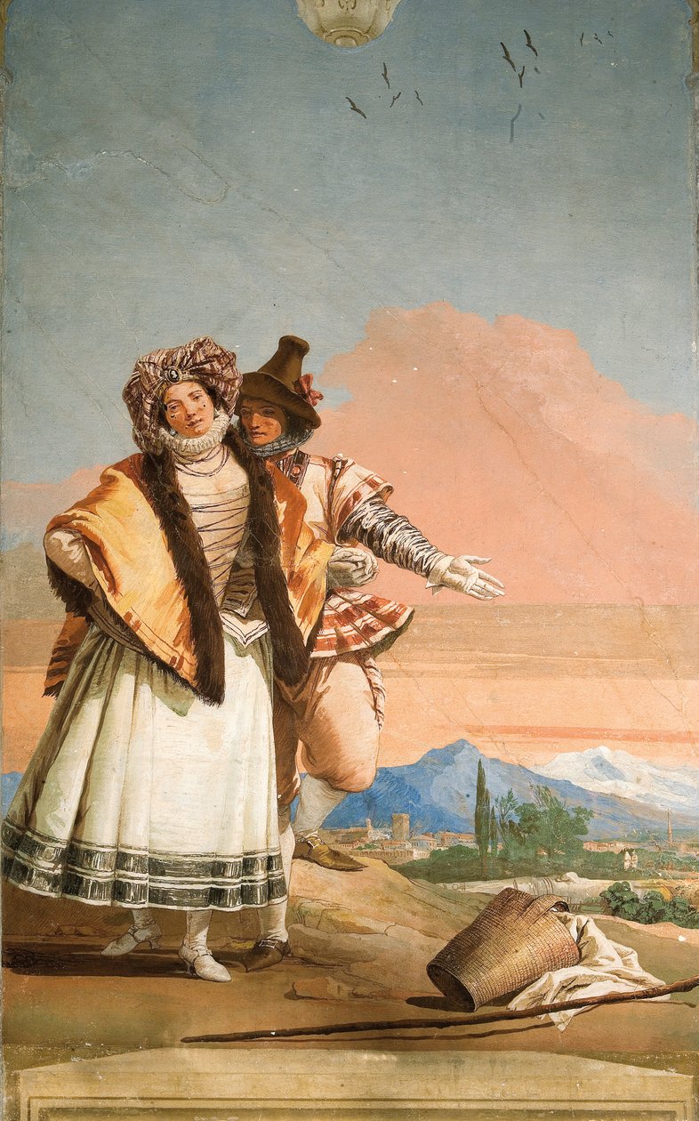 Részlet a Szeretetnyilatkozatból, a gótikus pavilon szobájából, a Foresteriában, 1757 alkotó: Giovanni Domenico Tiepolo