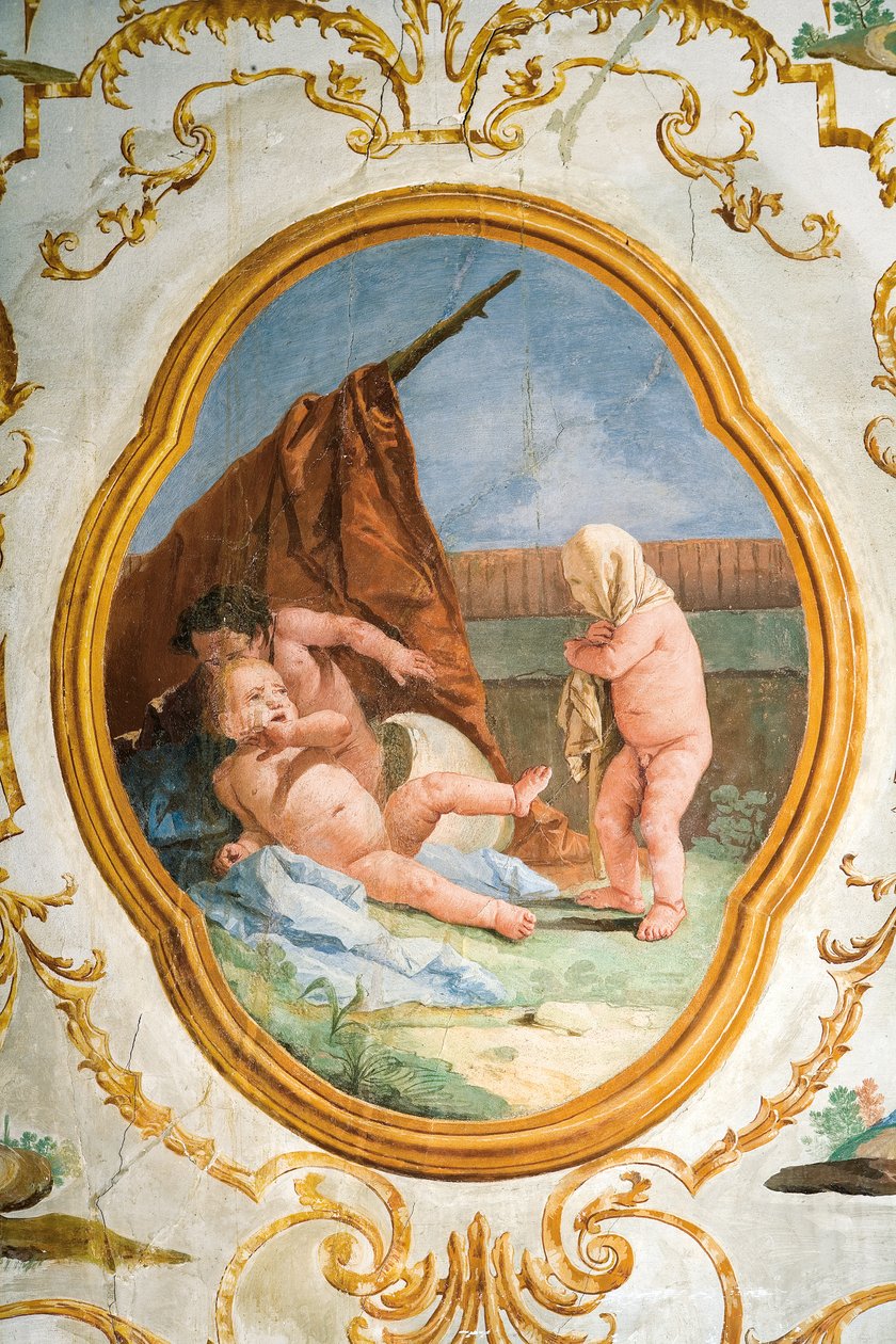 Freskó a Putti szobából, a Foresteriában (Vendégház) 1757 alkotó: Giovanni Domenico Tiepolo