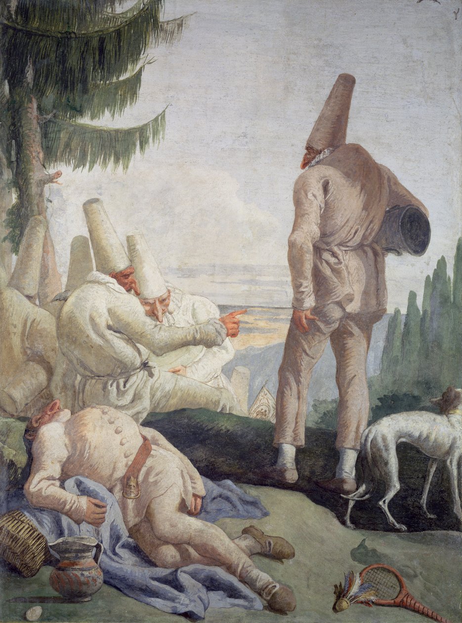 Pulcinella a szabadságon alkotó: Giovanni Domenico Tiepolo
