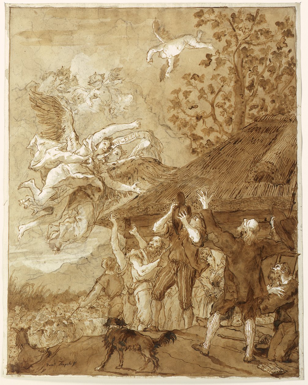 A Pásztorok Angyali üdvözlete alkotó: Giovanni Domenico Tiepolo