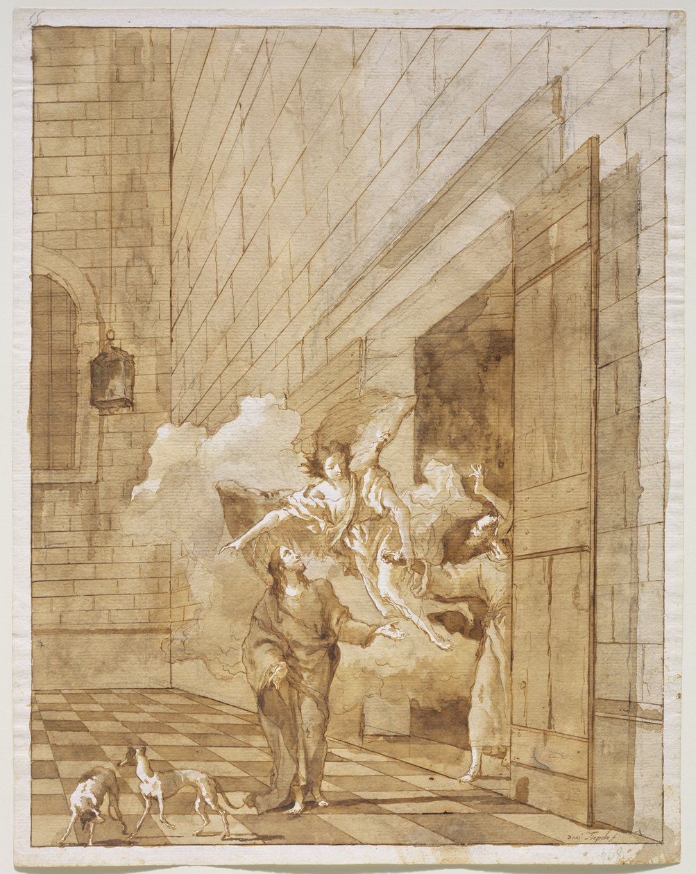 Szent Péter és Szent János szabadulása a börtönből, 1770 körül alkotó: Giovanni Domenico Tiepolo
