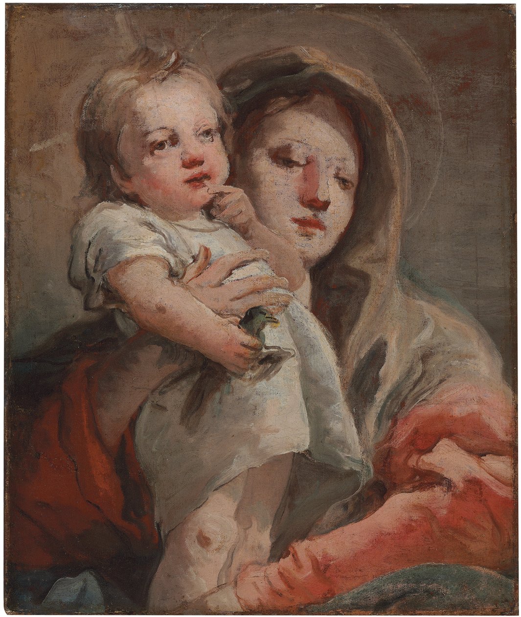 A Madonna és a gyermek egy aranypintyvel alkotó: Giovanni Domenico Tiepolo