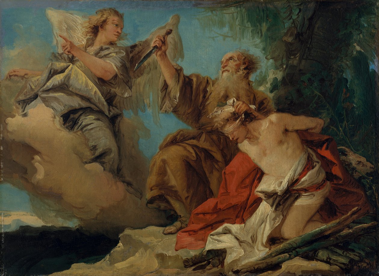 Izsák feláldozása, 1750 körül alkotó: Giovanni Domenico Tiepolo