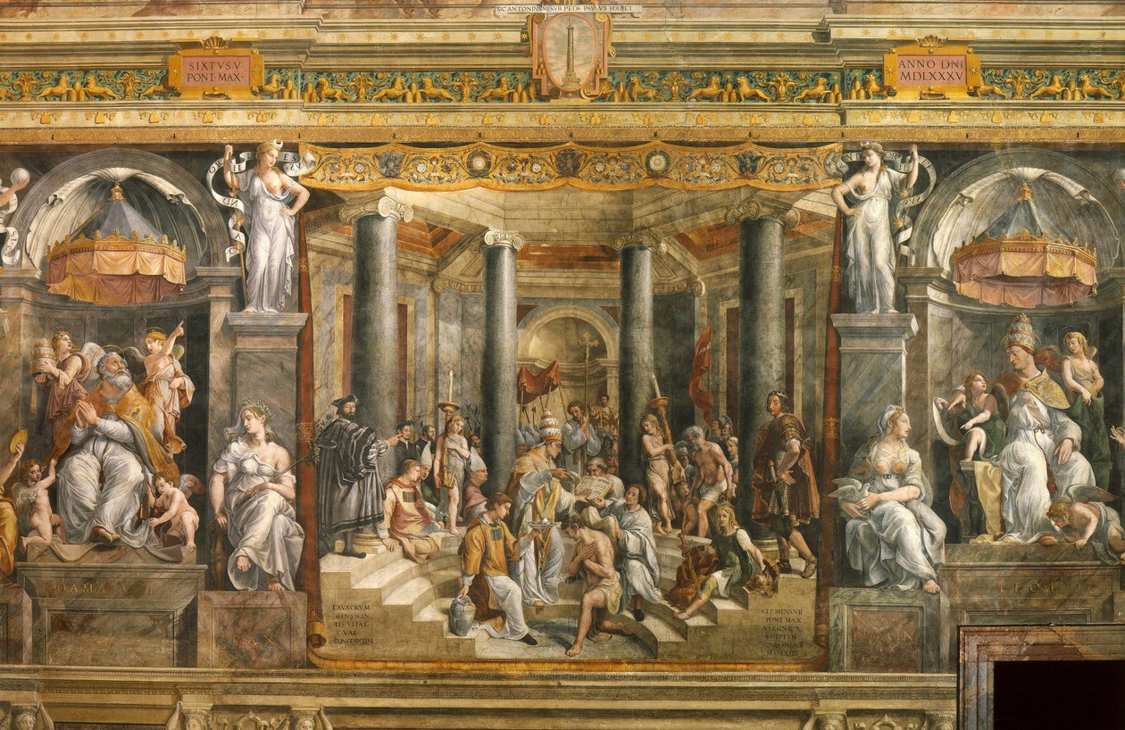 Konstantin keresztsége alkotó: Gianfrancesco Penni