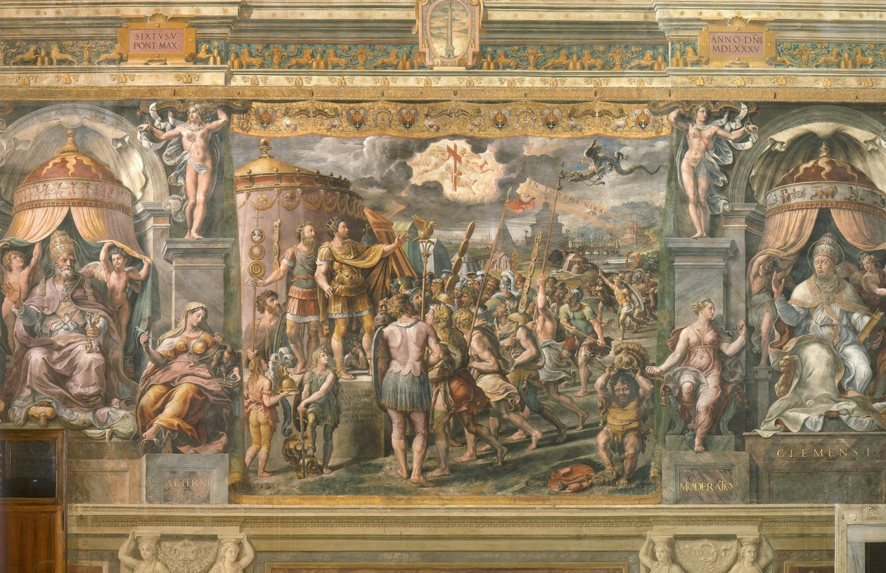 A kereszt megjelenése Konstantin császárnak, 1517-1524 alkotó: Gianfrancesco Penni