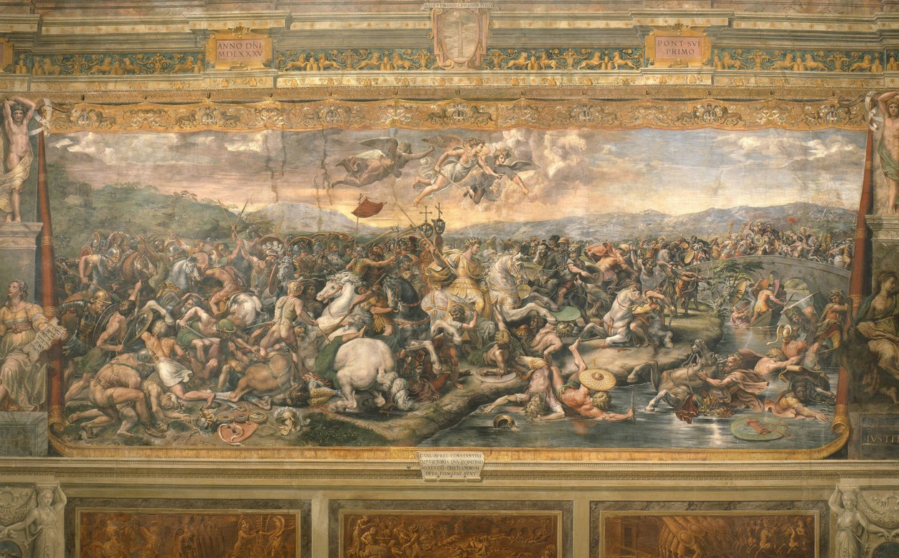 A Milvian-hídi csata, 1517-1524 alkotó: Gianfrancesco Penni
