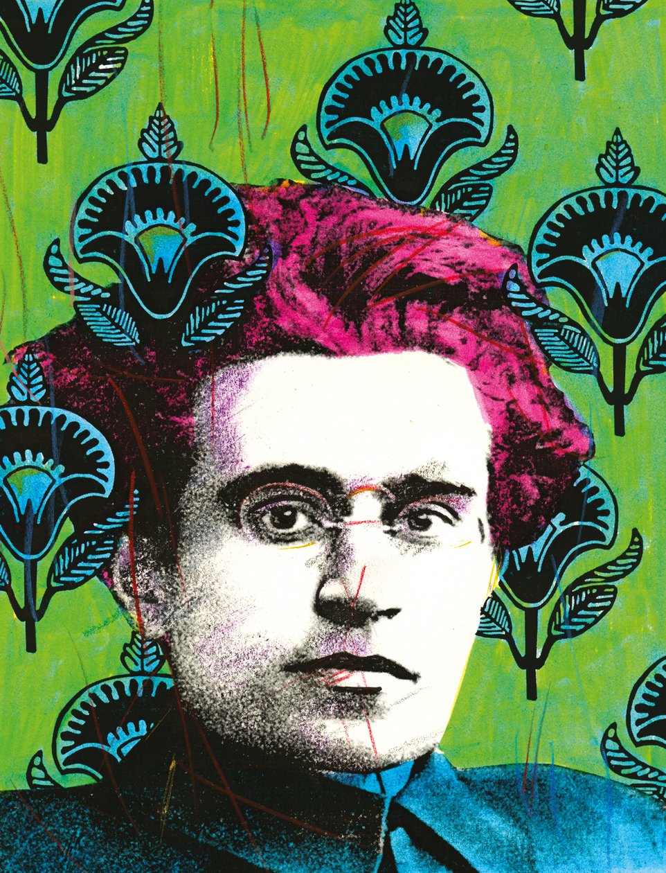 Antonio Gramsci portréja, 2008 (vegyes technika) alkotó: Gianluca Costantini