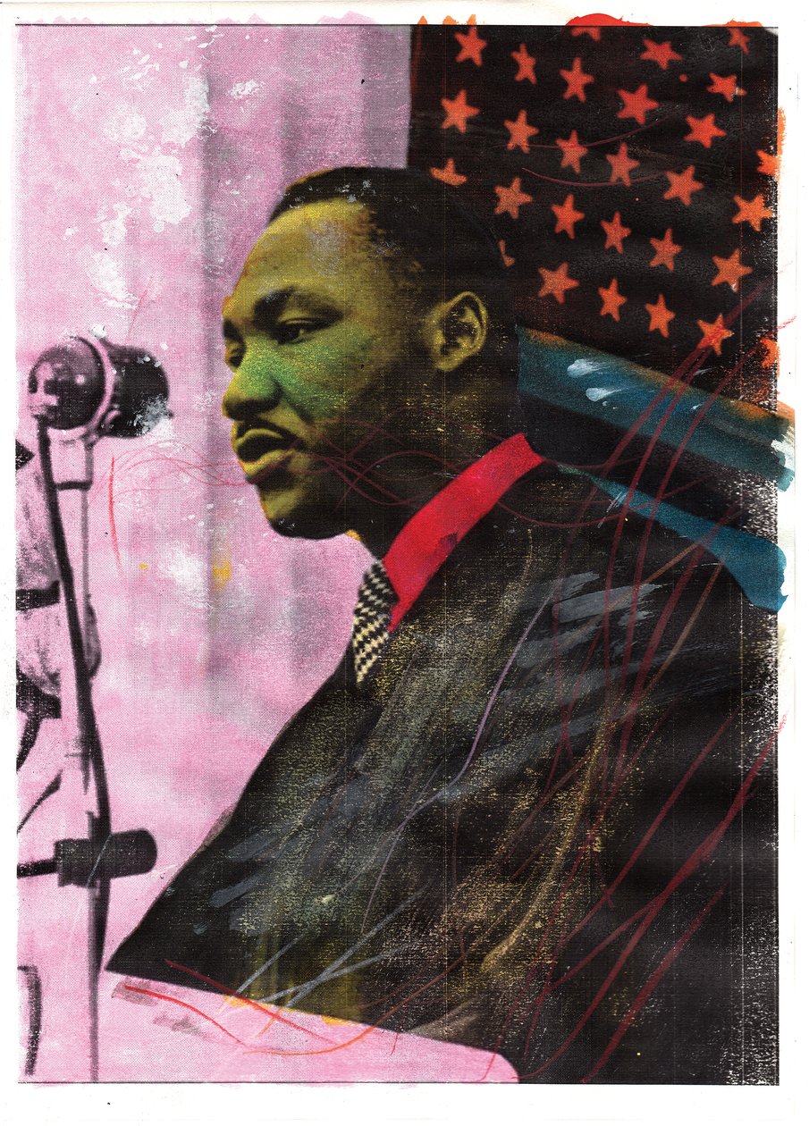 Martin Luther King portréja, 2011 (vegyes technika) alkotó: Gianluca Costantini