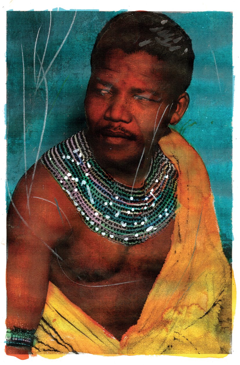 Nelson Mandela portréja, 2011 (vegyes technika) alkotó: Gianluca Costantini