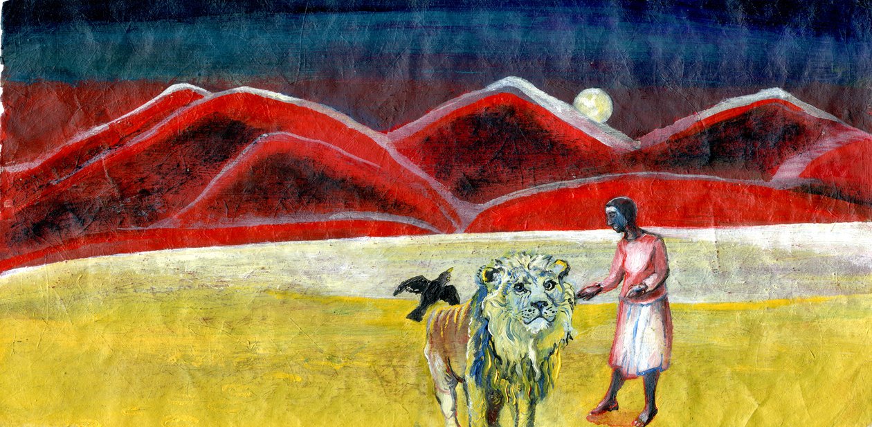 Az oroszlán és a feketerigó, 2004 (olaj, papír) alkotó: Gigi Sudbury