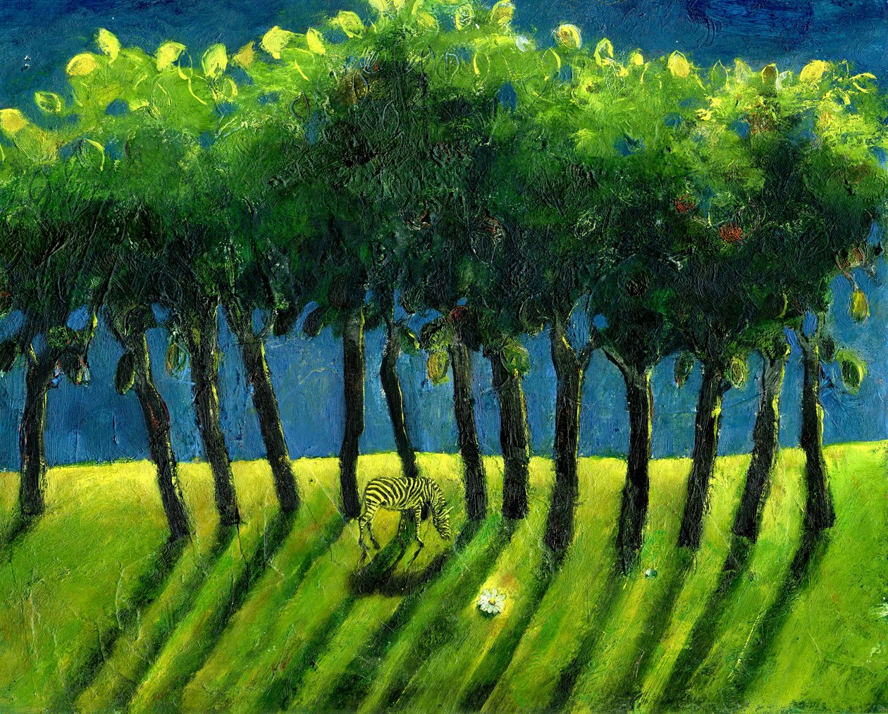 Zebrafák, 2005, (olaj, papír) alkotó: Gigi Sudbury