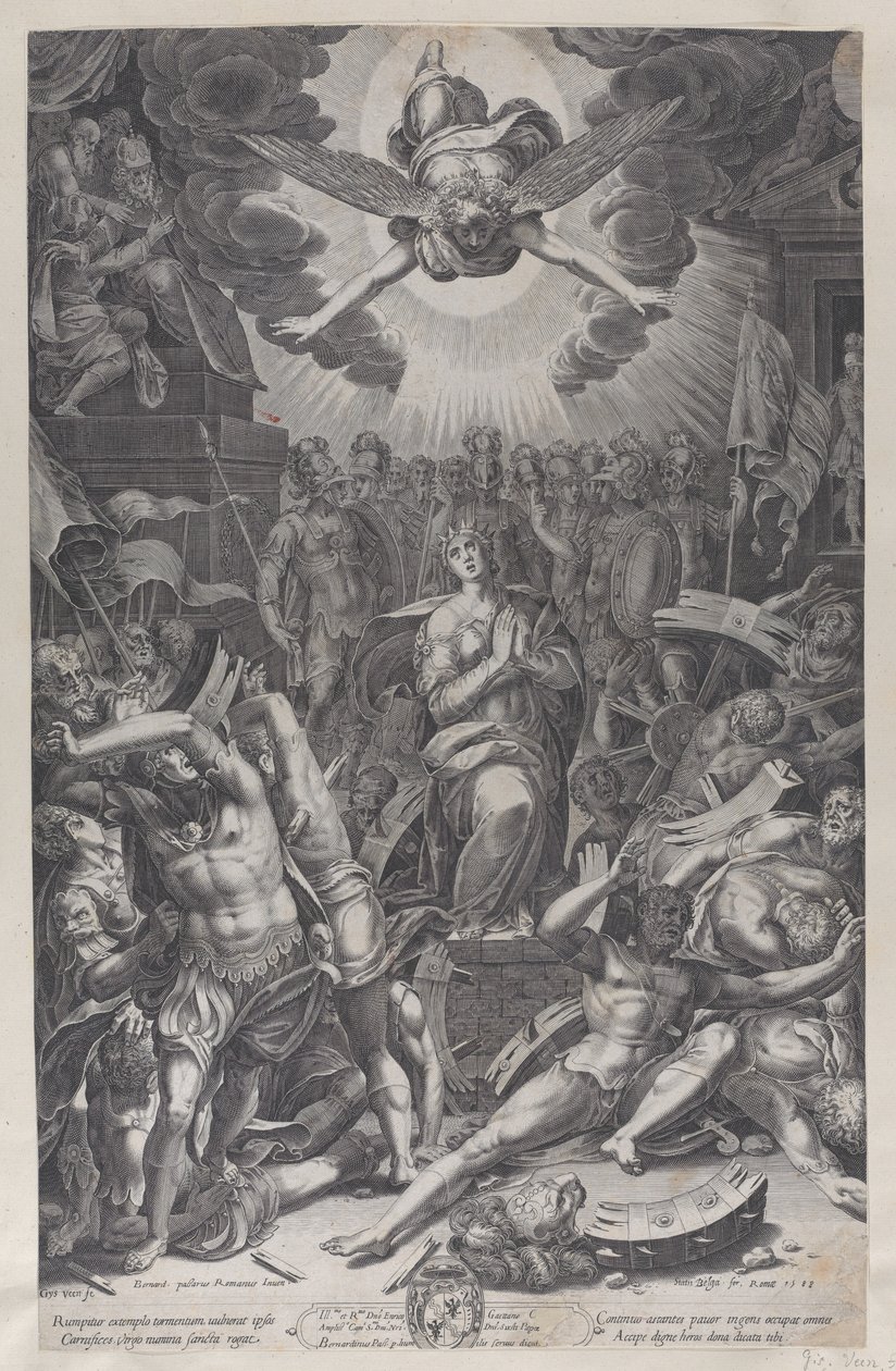 Szent Katalin vértanúhalála, Bernardino Passari után, 1588. alkotó: Gijsbert Van Veen