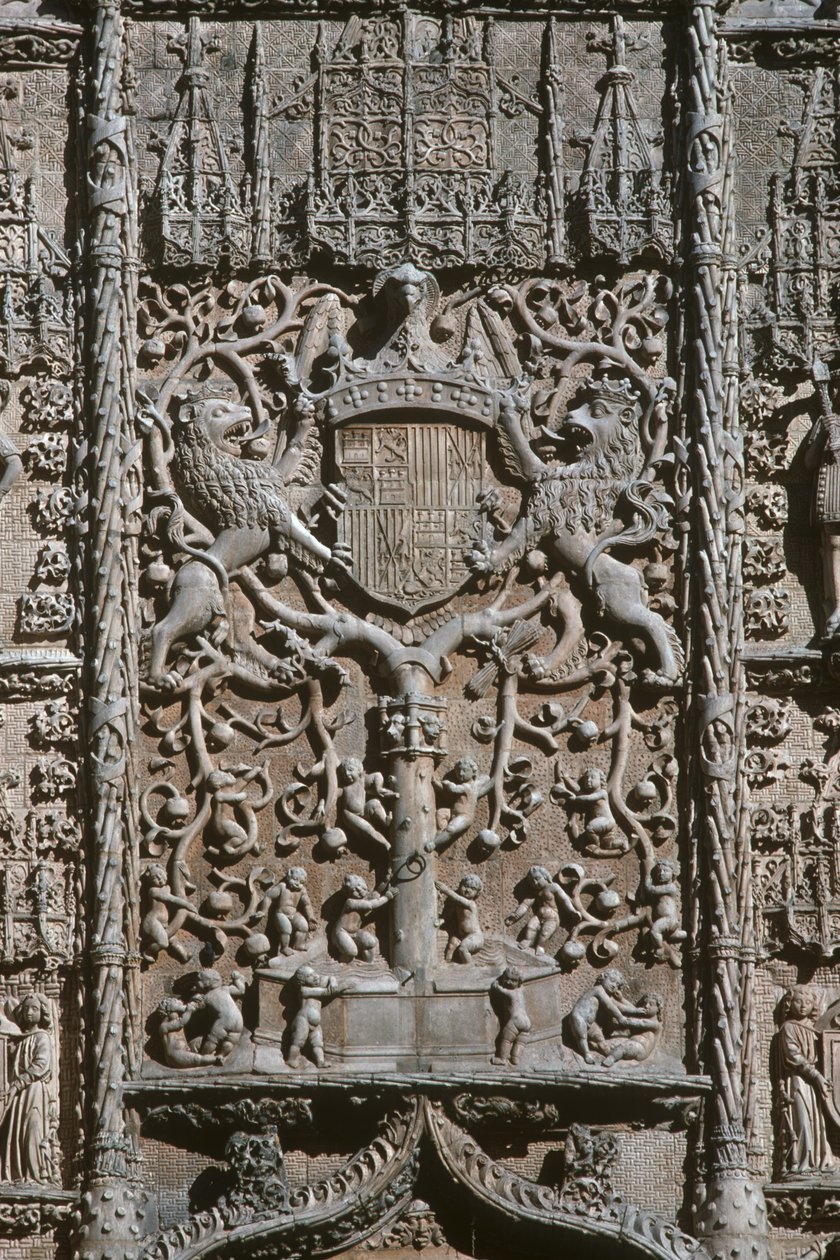 Részlet a bejárati homlokzat Museo Nacionalde Escultura Religiosa épült 1488-96 fénykép alkotó: Gil de Siloe