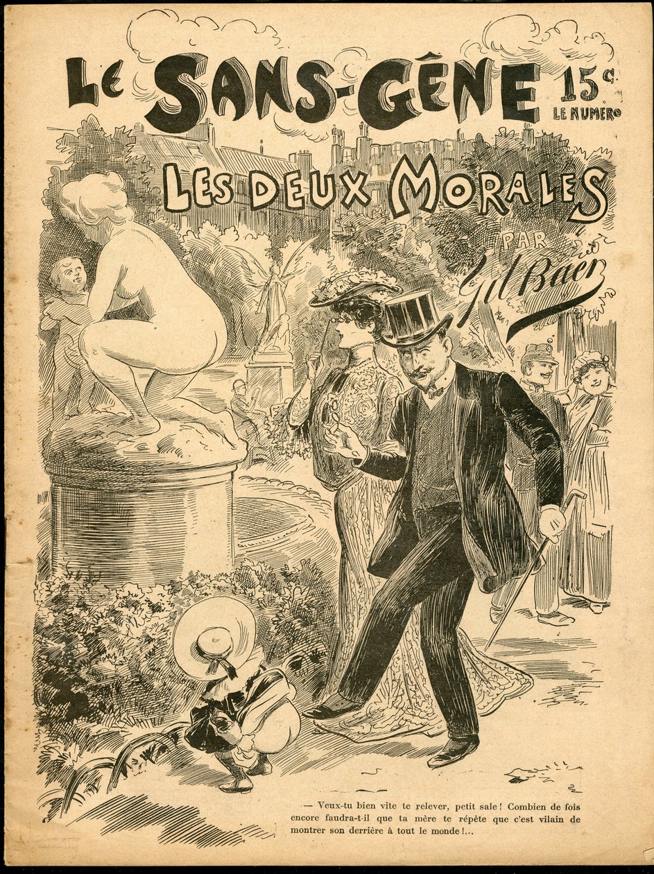 A Sans Gene - Gil Baer (1859-1931) illusztrációja: Baer: Művészet, szobor Szobor, gyermekkor, közkert, meztelenség alkotó: Gil (1859 1931) Baer