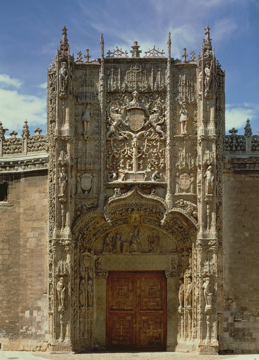 1488-96 között épült bejárati homlokzat (Nemzeti Vallási Szobrászati ​​Múzeum). alkotó: Gil de Siloe