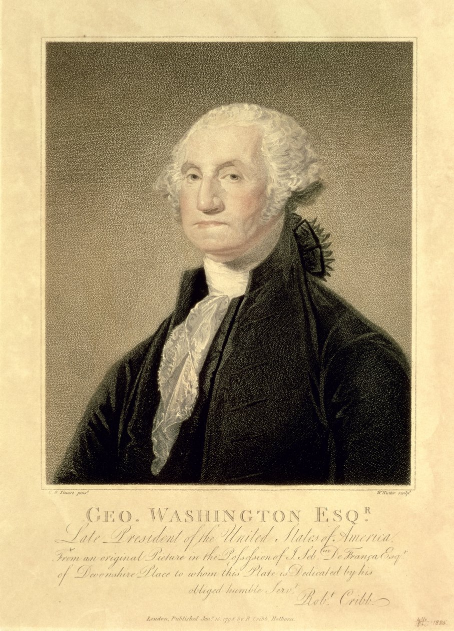 George Washington portréja, metszette William Nutter, kiadó: Robert Cribb, 1798. alkotó: Gilbert Stuart