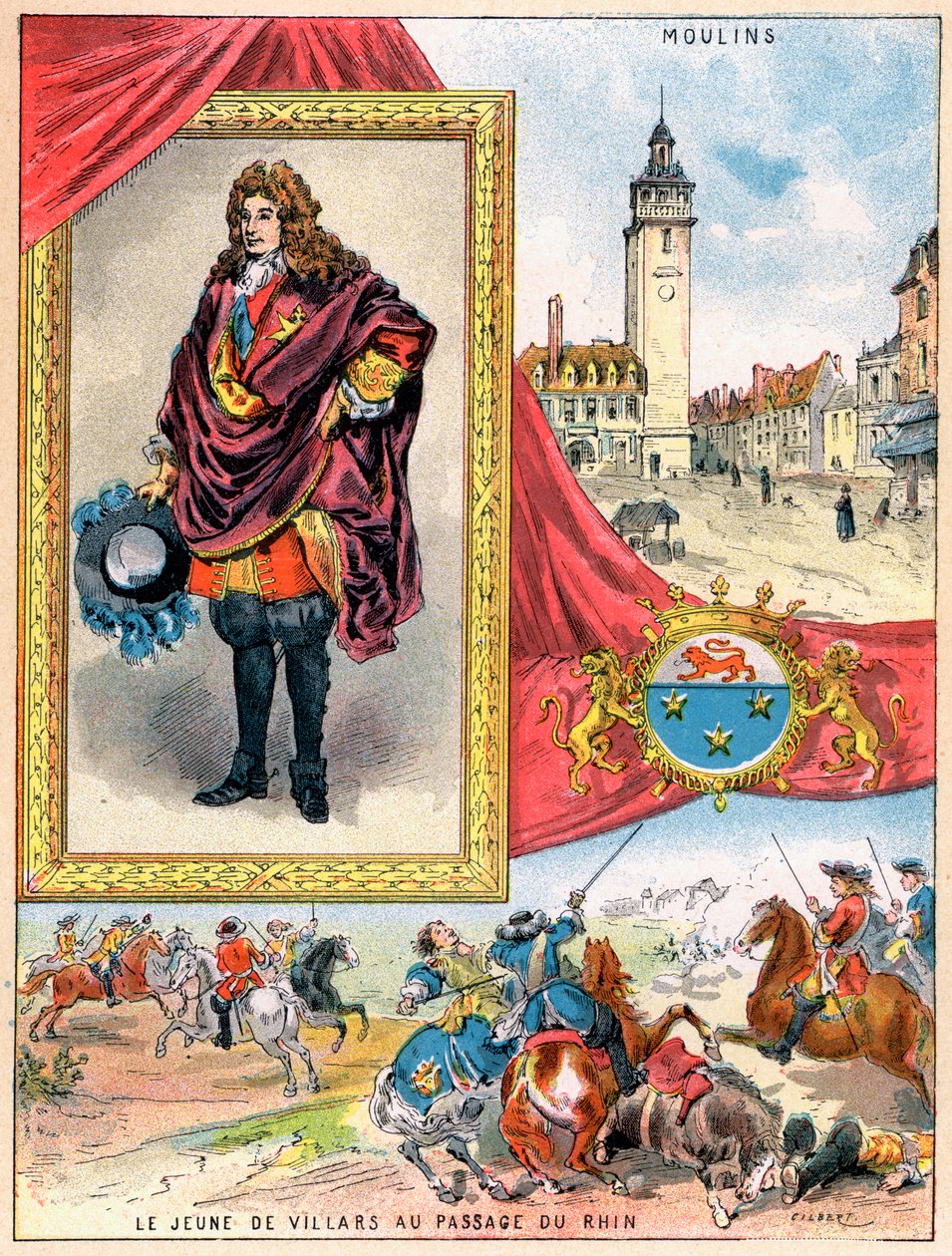 Claude Louis Hector de Villars francia katonai parancsnok, 1898 alkotó: Gilbert