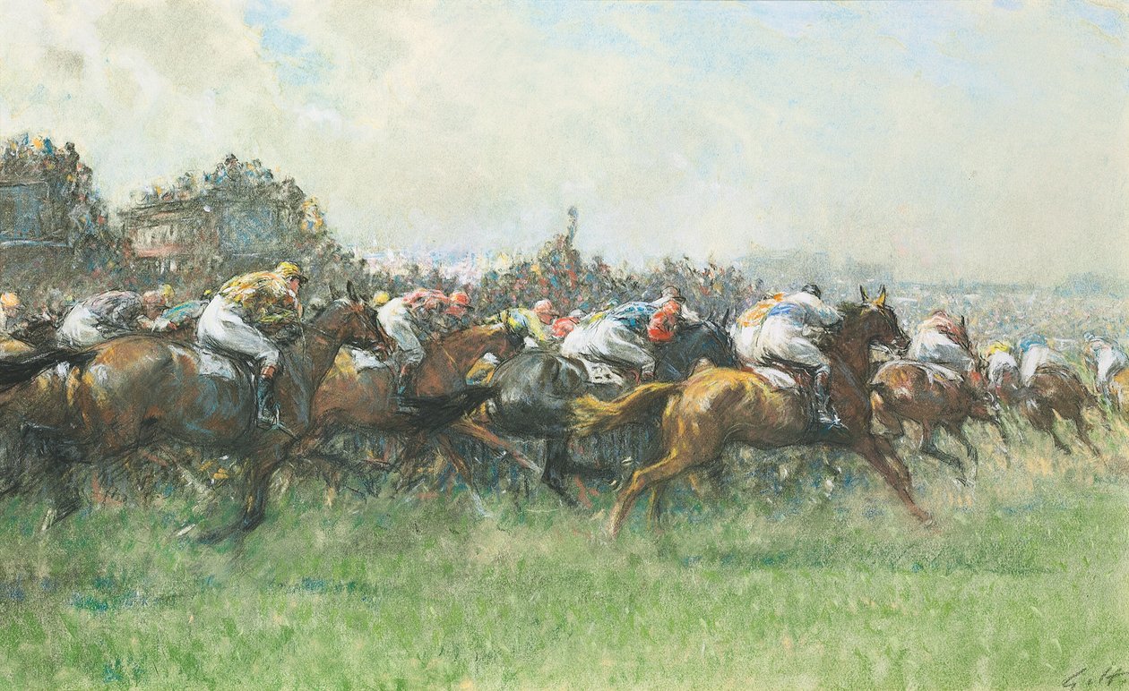 Tattenham Corner, az Epsom Derby, alkotó: Gilbert Holiday
