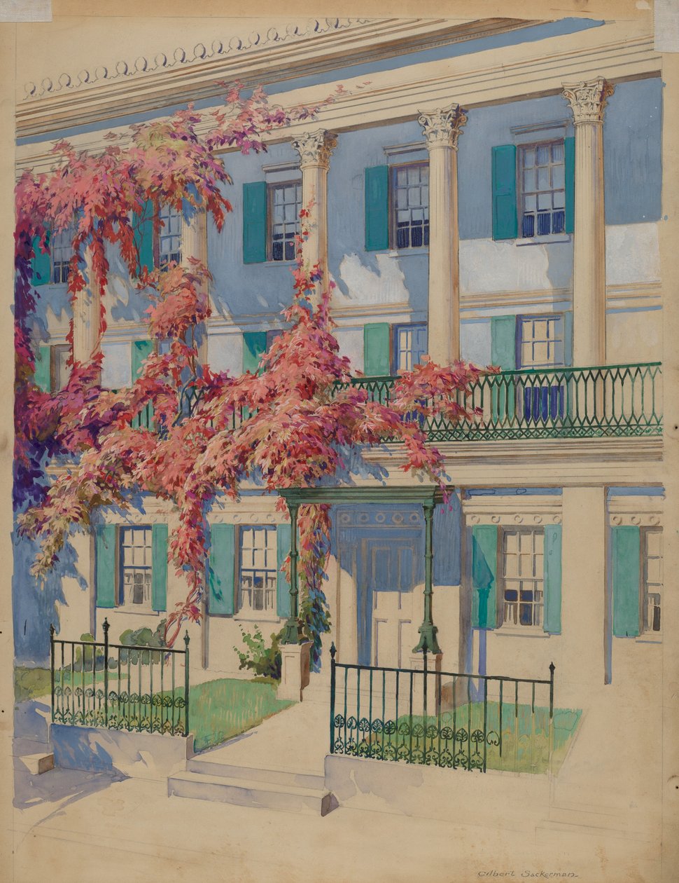 Öntöttvas kerti erkély, 19351942. alkotó: Gilbert Sackerman