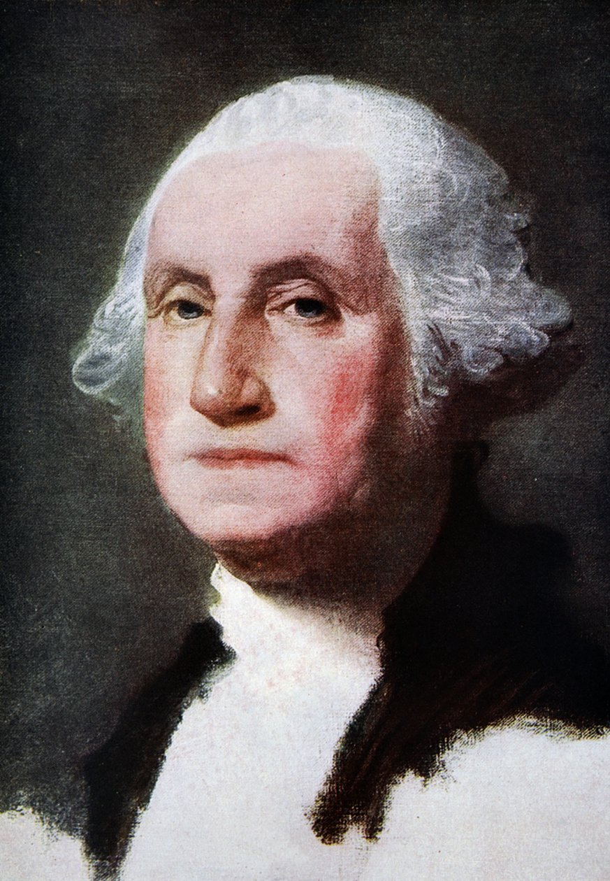 George Washington, a londoni H. G. Wells „A történelem körvonalai: az élet és az emberiség egyszerű története” című művében reprodukálva alkotó: Gilbert Stuart