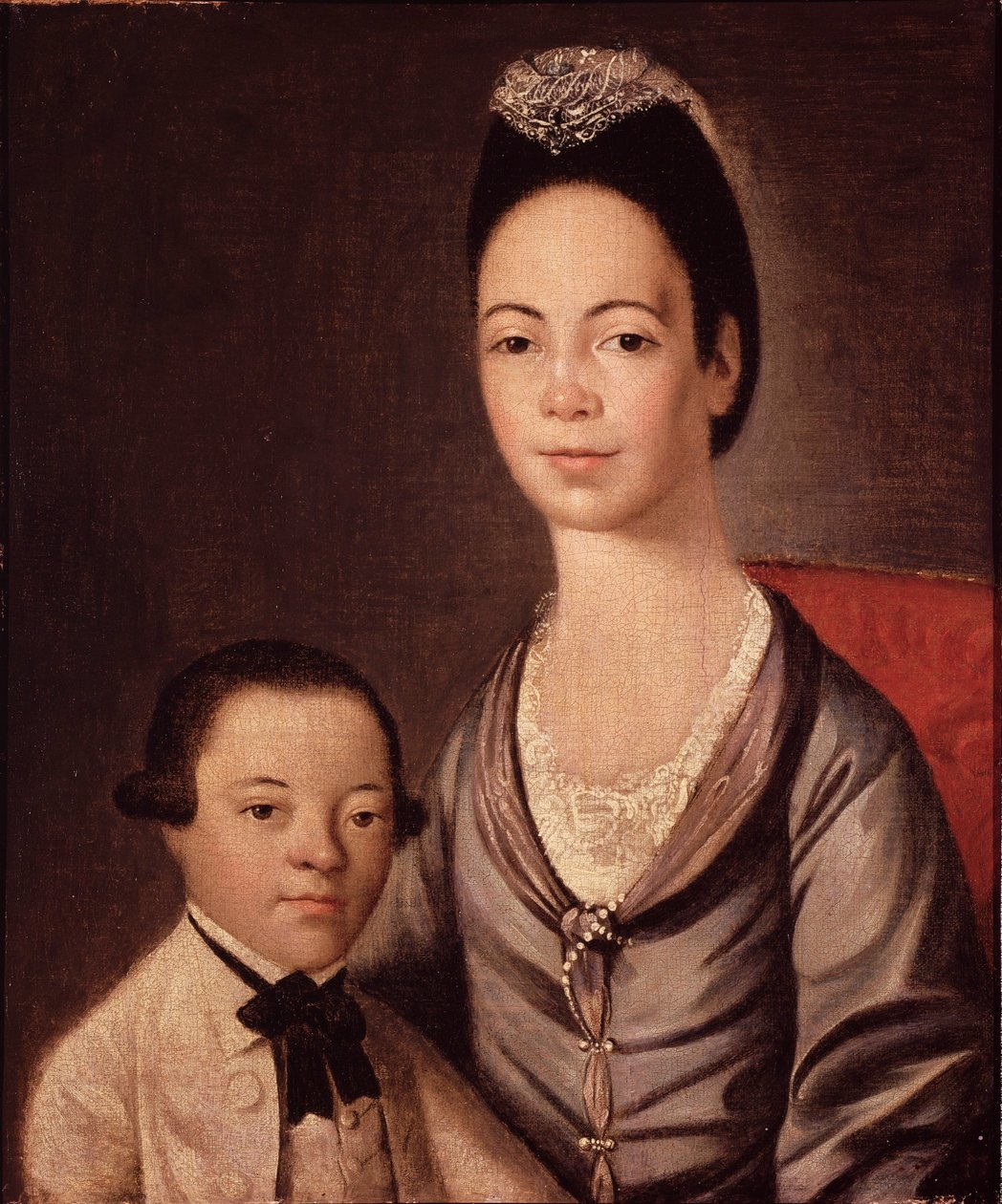 Aaron Lopez asszony és fia, Joshua alkotó: Gilbert Stuart