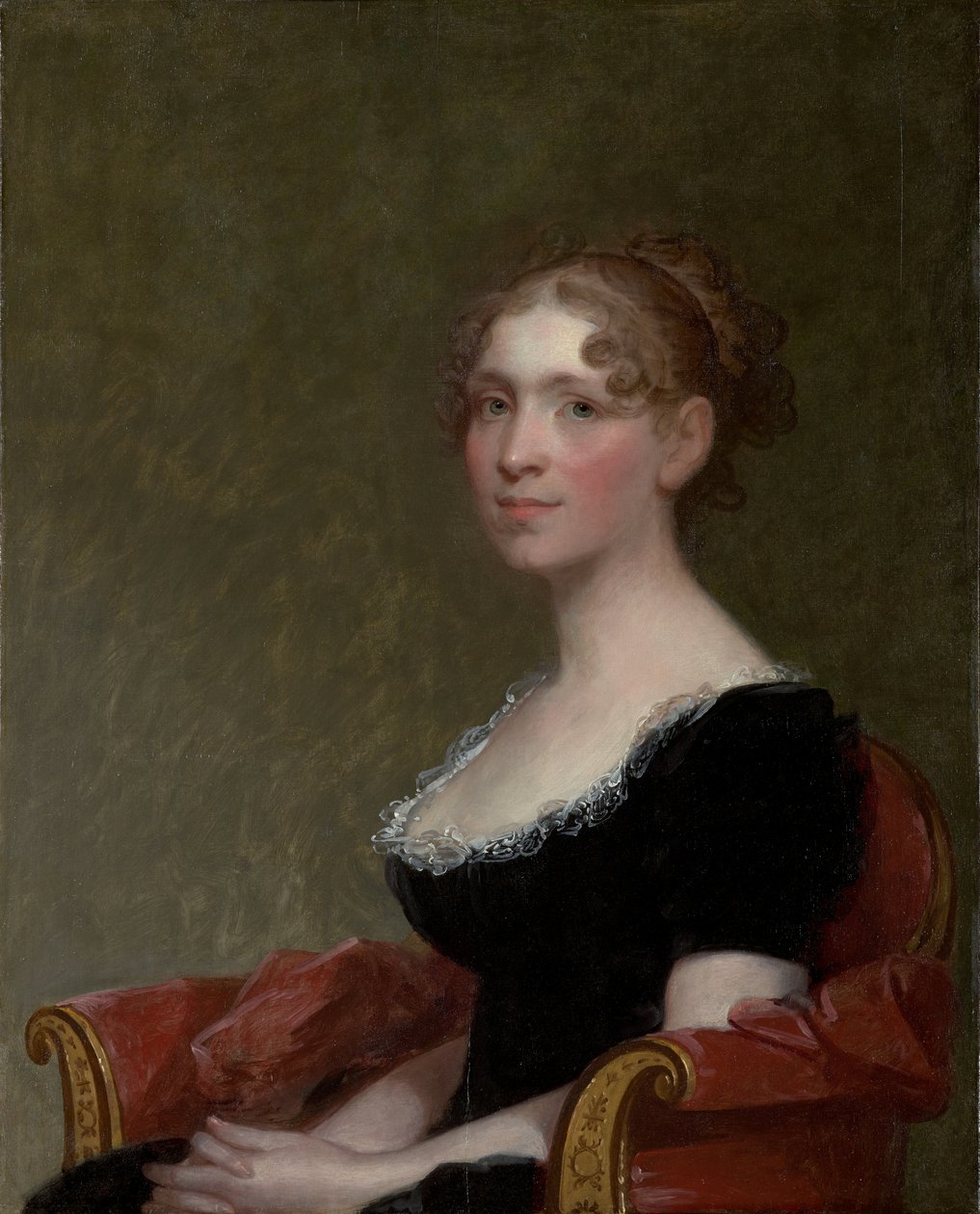 Mrs. Charles Davis (Eliza Bussey) (1783–1841), 1808–1809 körül (olaj, falemez) alkotó: Gilbert Stuart