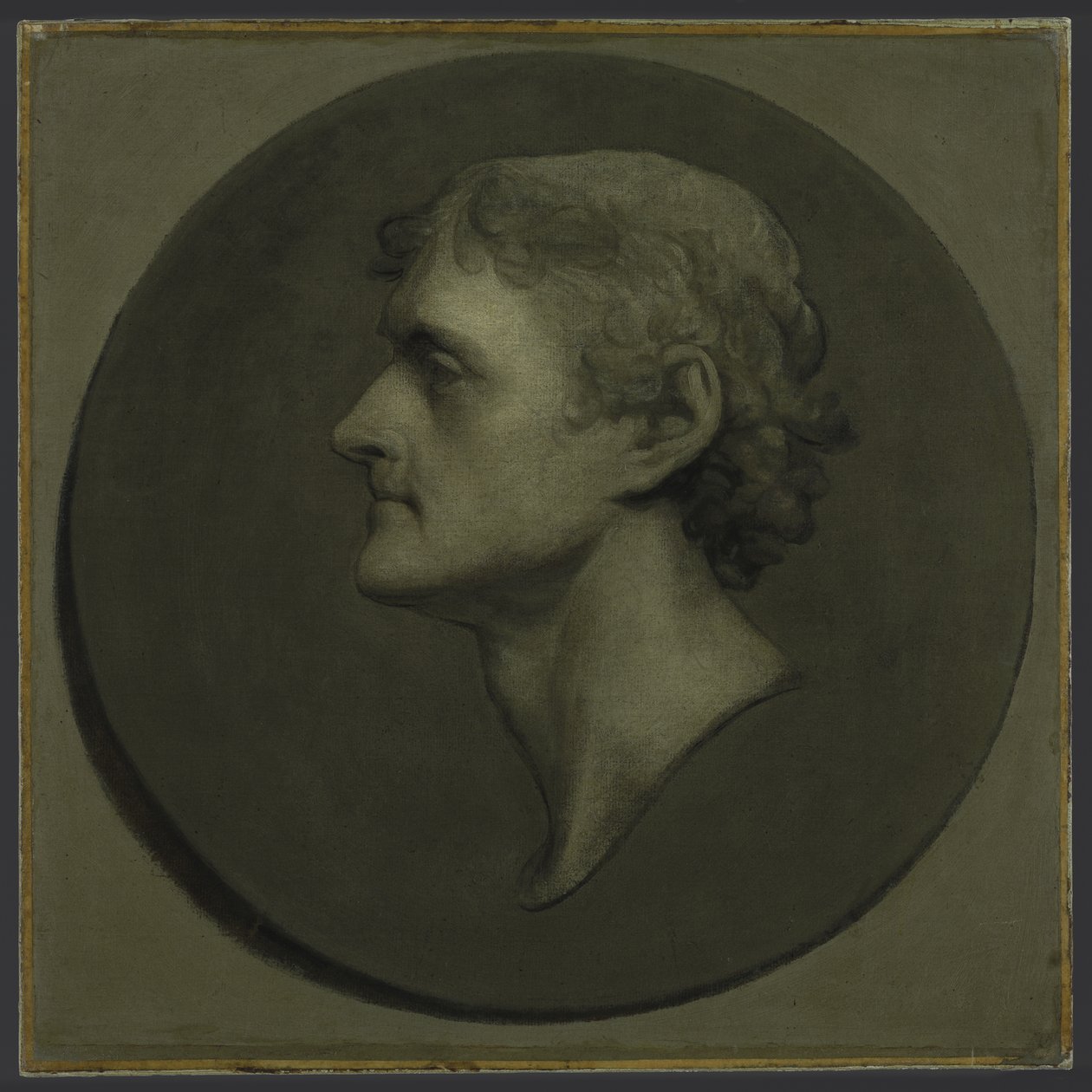 Thomas Jefferson (The Medallion Portrait), 1805 (olaj és tojás, papír, vászonra fektetve) alkotó: Gilbert Stuart