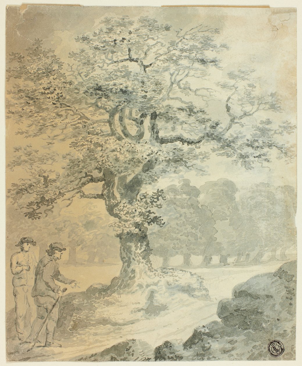 Táj két férfialakkal alkotó: Gilbert Stuart Newton