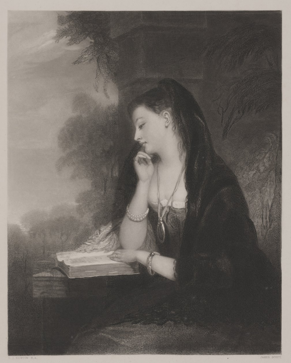 A töprengő (akvatinta) alkotó: Gilbert Stuart Newton